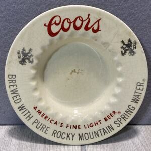 VTG Ashtray Coors Beer Ceramic Rocky Mountain Spring Water Colorado VTG